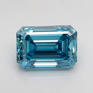 1.11ct EMERALD Fancy Vivid Blue VS1 Coloured Lab diamond