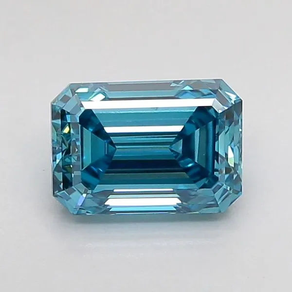 1.11ct EMERALD Fancy Vivid Blue VS1 Coloured Lab diamond