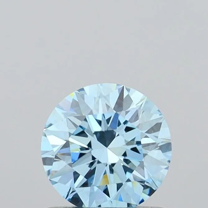 0.76ct ROUND Fancy Vivid Blue VVS2 Coloured Lab diamond