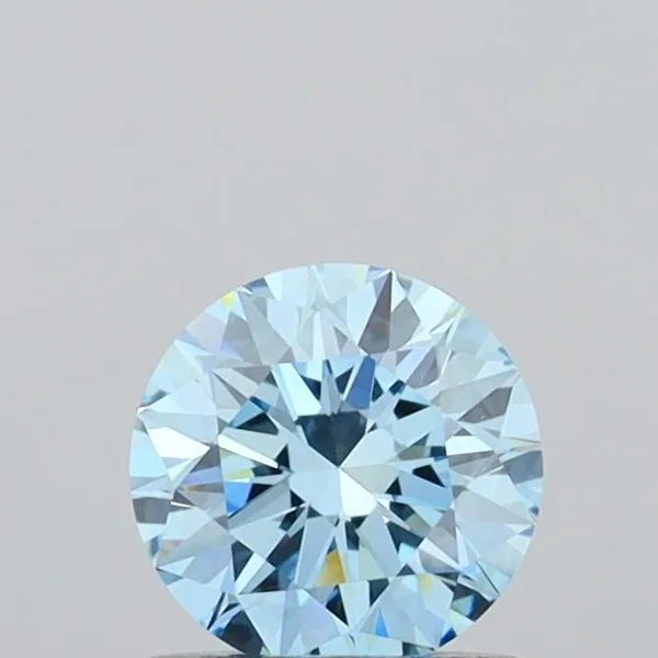 0.76ct ROUND Fancy Vivid Blue VVS2 Coloured Lab diamond