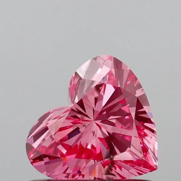 0.63ct HEART Fancy Vivid Pink SI1 Coloured Lab diamond