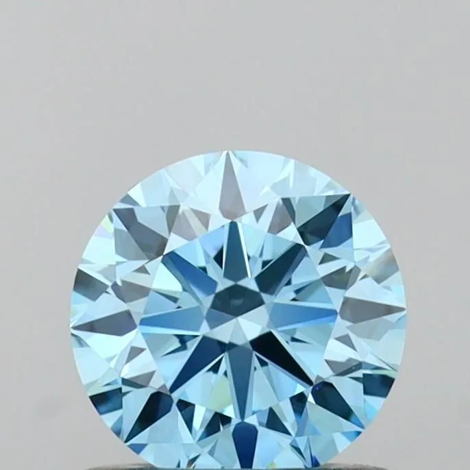 0.72ct ROUND Fancy Vivid Blue VVS1 Coloured Lab diamond