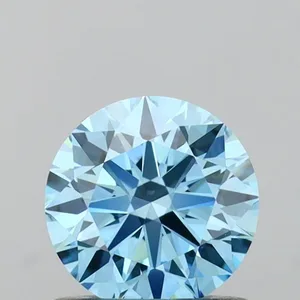 0.72ct ROUND Fancy Vivid Blue VVS1 Coloured Lab diamond
