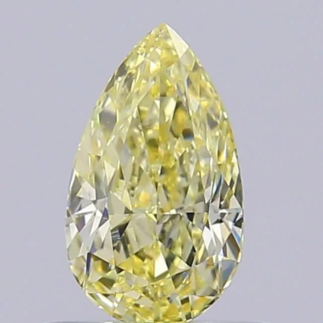 0.56ct PEAR Fancy Light Yellow VS1 Coloured Lab diamond
