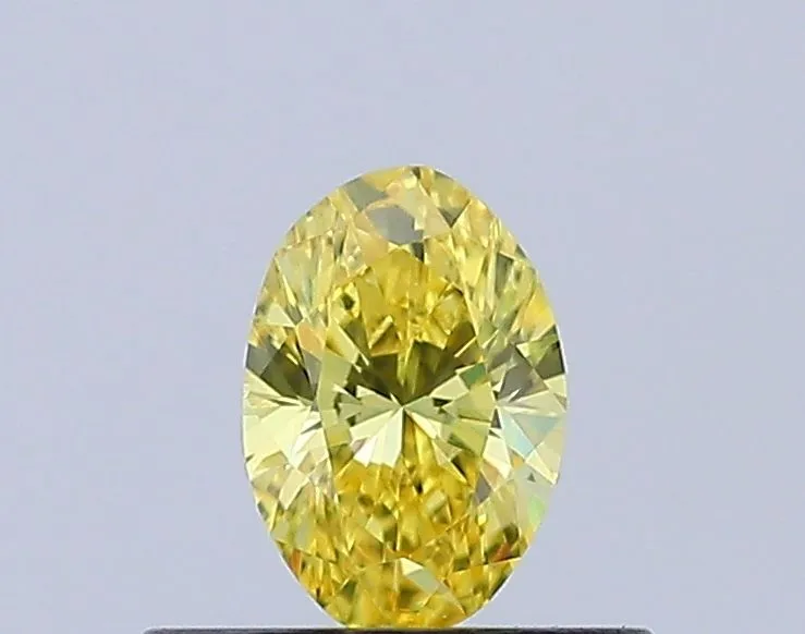 0.30ct OVAL Fancy Vivid Yellow VVS1 Coloured Lab diamond