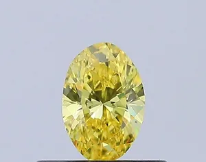 0.3ct OVAL Fancy Vivid Yellow VVS1 Coloured Lab diamond