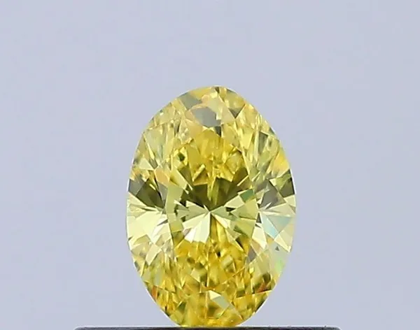 0.3ct OVAL Fancy Vivid Yellow VVS1 Coloured Lab diamond