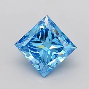 0.9ct PRINCESS Fancy Vivid Blue VS1 Coloured Lab diamond