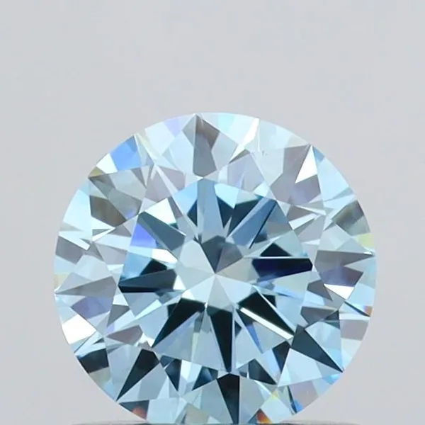 0.71ct ROUND Fancy Vivid Blue VVS2 Coloured Lab diamond