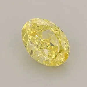 0.73ct OVAL Fancy Vivid Yellow VVS2 Coloured Lab diamond
