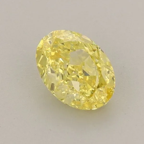 0.73ct OVAL Fancy Vivid Yellow VVS2 Coloured Lab diamond