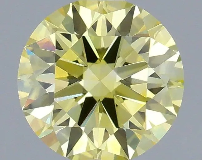 0.48ct ROUND Fancy Vivid Yellow VVS2 Coloured Lab diamond