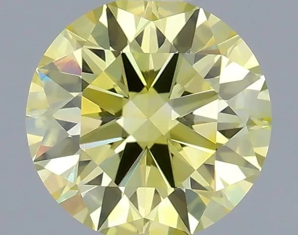 0.48ct ROUND Fancy Vivid Yellow VVS2 Coloured Lab diamond