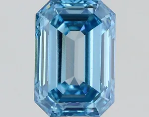 0.74ct EMERALD Fancy Vivid Blue VS1 Coloured Lab diamond