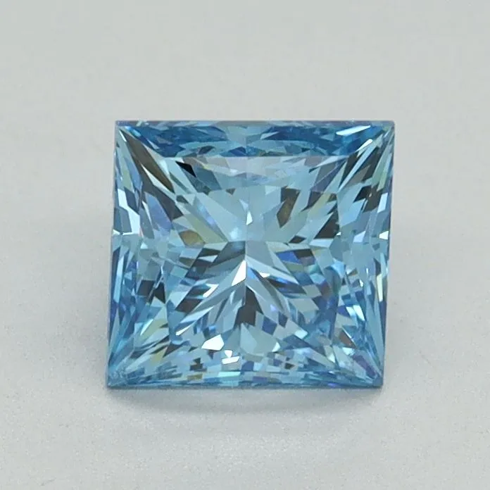 1.02ct PRINCESS Fancy Vivid Blue VS2 Coloured Lab diamond
