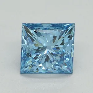 1.02ct PRINCESS Fancy Vivid Blue VS2 Coloured Lab diamond