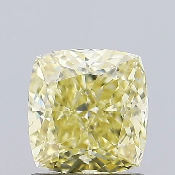 1.11ct CUSHION Fancy Intense Yellow VVS2 Coloured Lab diamond