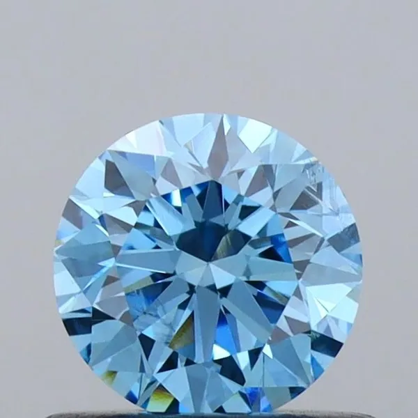 0.57ct ROUND Fancy Vivid Blue SI2 Coloured Lab diamond