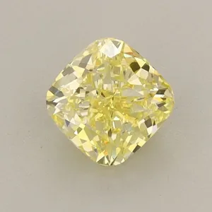 0.74ct CUSHION Fancy Intense Yellow VVS2 Coloured Lab diamond
