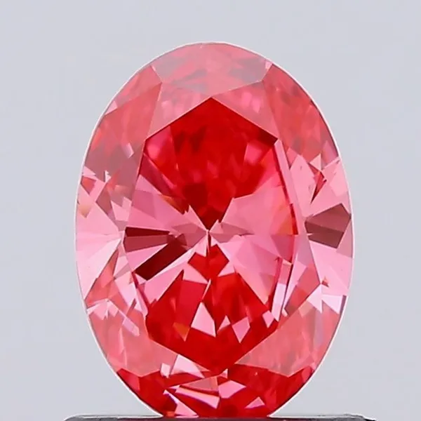 0.67ct OVAL Fancy Vivid Pink VS1 Coloured Lab diamond