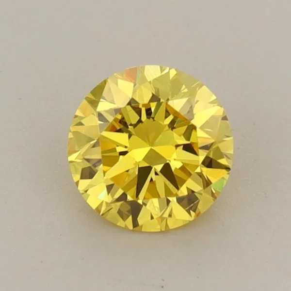0.61ct ROUND Fancy Vivid Yellow VS2 Coloured Lab diamond