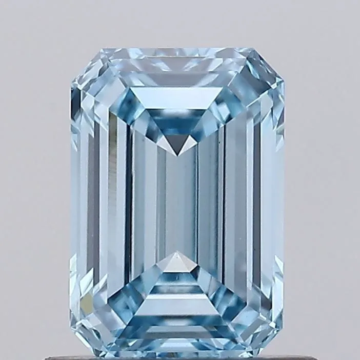 0.80ct EMERALD Fancy Intense Blue VS1 Coloured Lab diamond