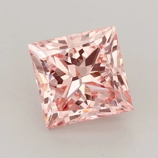 2.13ct PRINCESS Fancy Vivid Pink VS1 Coloured Lab diamond