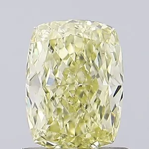 1.02ct CUSHION Fancy Light Yellow VS1 Coloured Lab diamond