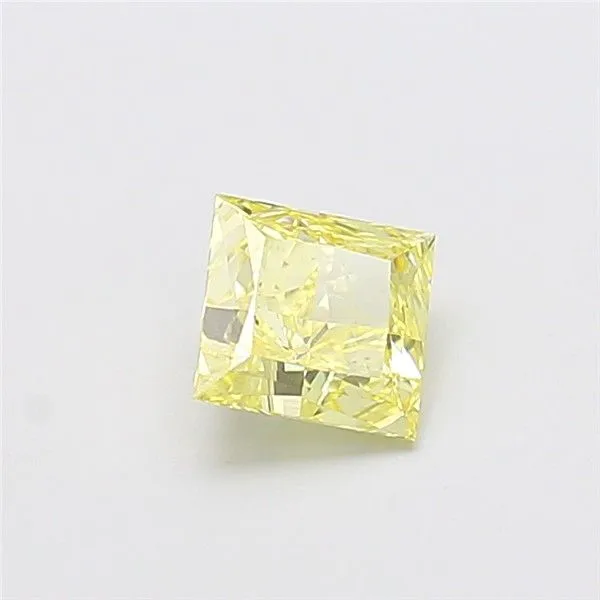 1.10ct PRINCESS Fancy Intense Yellow VS1 Coloured Lab diamond