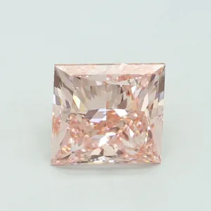 5.01ct PRINCESS Fancy Vivid Pink VS1 Coloured Lab diamond