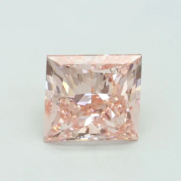 5.01ct PRINCESS Fancy Vivid Pink VS1 Coloured Lab diamond