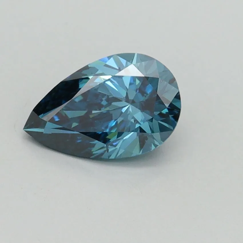0.69ct PEAR Fancy Vivid Blue VS1 Coloured Lab diamond