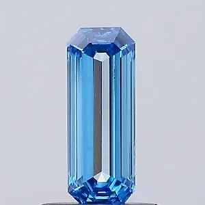 0.58ct EMERALD Fancy Vivid Blue VS2 Coloured Lab diamond