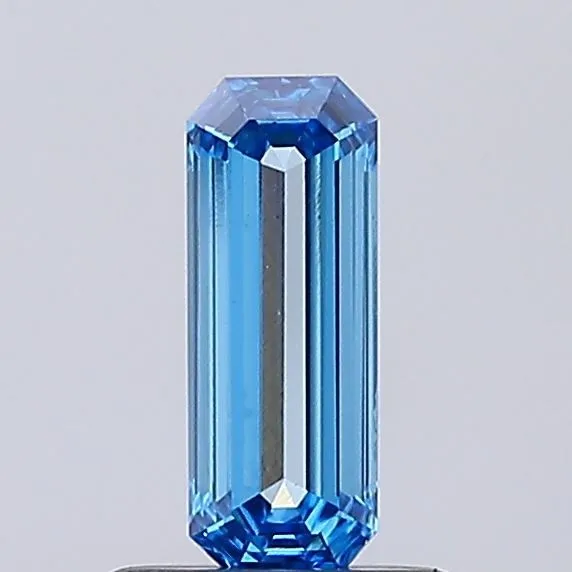 0.58ct EMERALD Fancy Vivid Blue VS2 Coloured Lab diamond