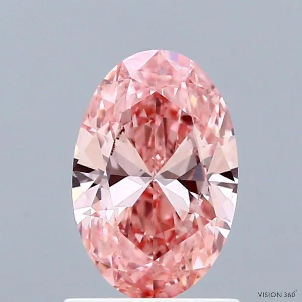 1.05ct OVAL Fancy Vivid Pink VS1 Coloured Lab diamond