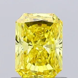 0.71ct RADIANT Fancy Vivid Yellow VVS2 Coloured Lab diamond