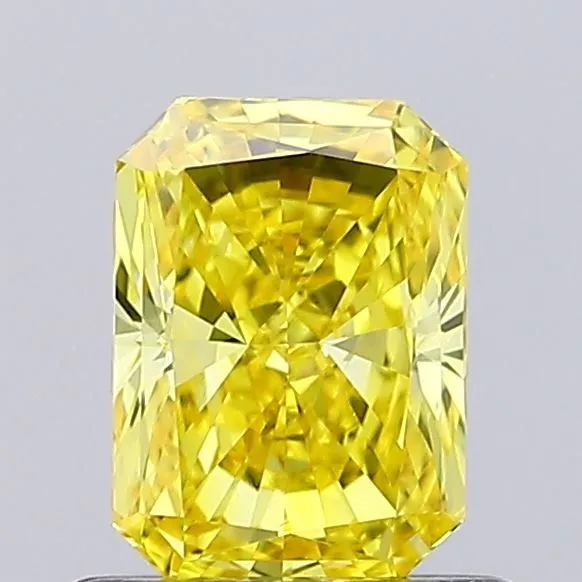 0.71ct RADIANT Fancy Vivid Yellow VVS2 Coloured Lab diamond