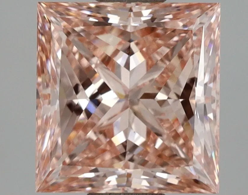 2.00ct PRINCESS Fancy Intense Pink VS2 Coloured Lab diamond