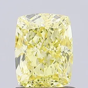 1.01ct CUSHION Fancy Vivid Yellow VS1 Coloured Lab diamond