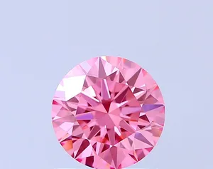 0.93ct ROUND Fancy Vivid Pink VS1 Coloured Lab diamond
