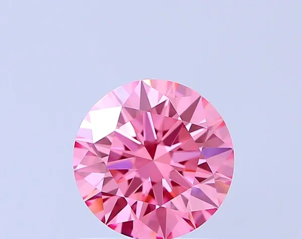 0.93ct ROUND Fancy Vivid Pink VS1 Coloured Lab diamond