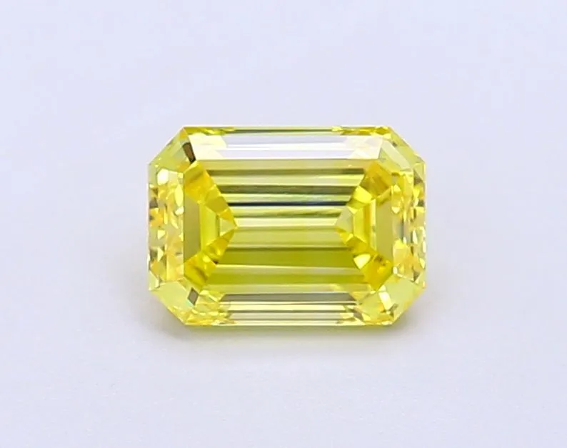 1.02ct EMERALD Fancy Vivid Yellow VVS1 Coloured Lab diamond