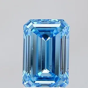 1.53ct EMERALD Fancy Vivid Blue VS2 Coloured Lab diamond