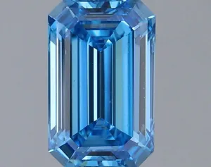 1.09ct EMERALD Fancy Vivid Blue VS1 Coloured Lab diamond