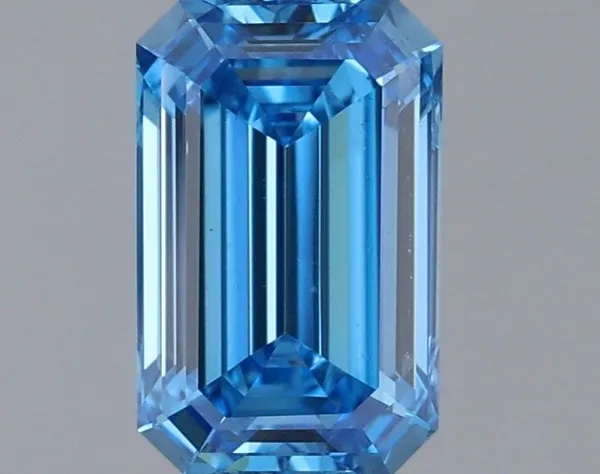 1.09ct EMERALD Fancy Vivid Blue VS1 Coloured Lab diamond