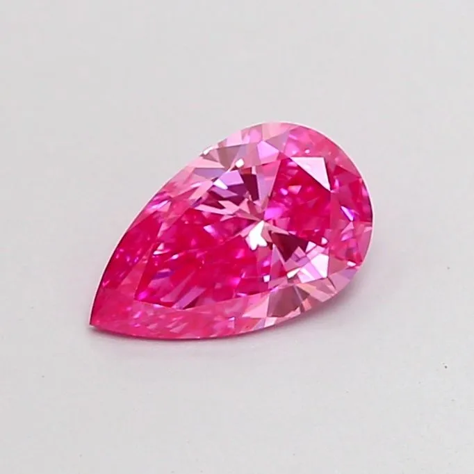 0.79ct PEAR Fancy Vivid Pink VS1 Coloured Lab diamond