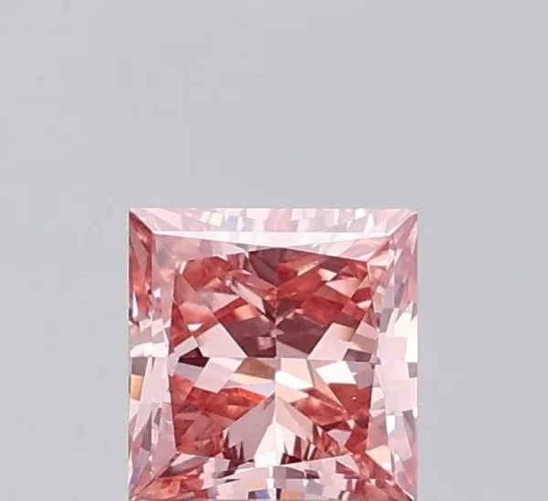1.01ct PRINCESS Fancy Intense Pink VS1 Coloured Lab diamond