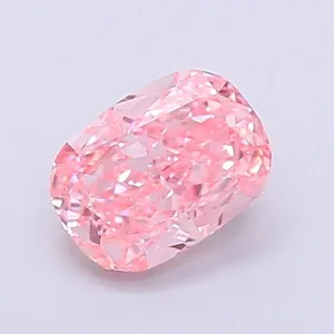 0.9ct CUSHION Fancy Vivid Pink VS1 Coloured Lab diamond