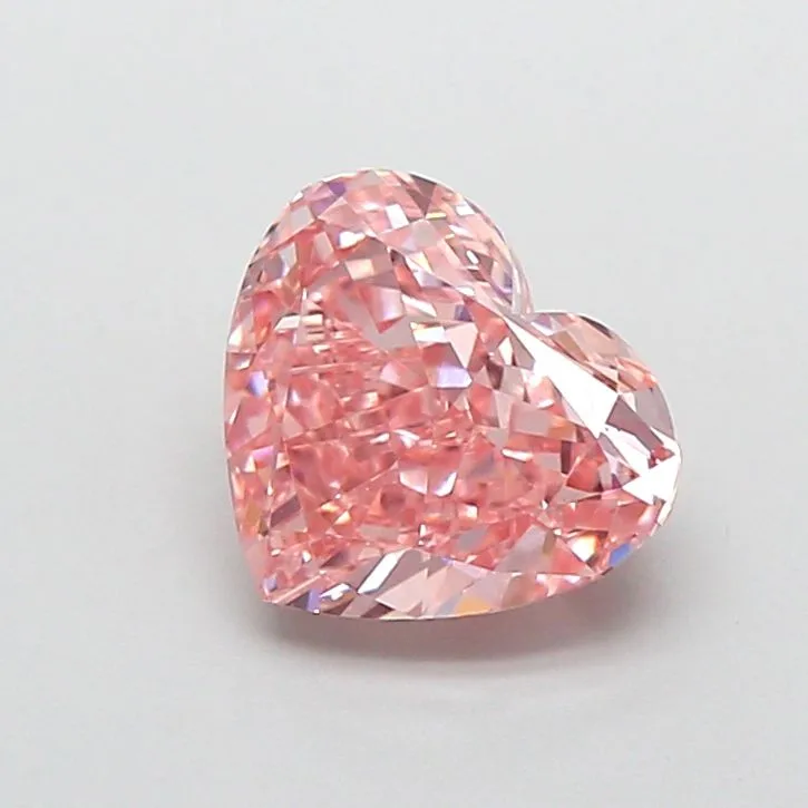 1.51ct HEART Fancy Intense Pink VS1 Coloured Lab diamond
