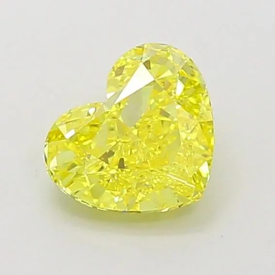 1.27ct HEART Fancy Vivid Yellow VVS2 Coloured Lab diamond